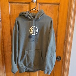 Green Hoodie with Logo SIG. Size L